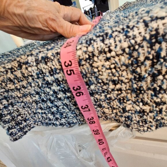 Talbots Button Detail Tweed Shift Dress Size XL Blue/White Mockneck Career - Picture 10 of 12